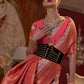 Trendy Saree Handloom Silk Peach Weaving Saree