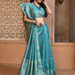 Contemporary Handloom Silk Aqua Blue Woven Saree