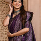 Contemporary Handloom Silk Purple Woven Saree