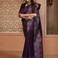 Contemporary Handloom Silk Purple Woven Saree