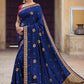 Contemporary Art Silk Blue Embroidered Saree