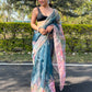 Trendy Saree Organza Multi Colour Hand Work Saree