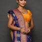 Classic Kanjivaram Silk Blue Hand Work Saree