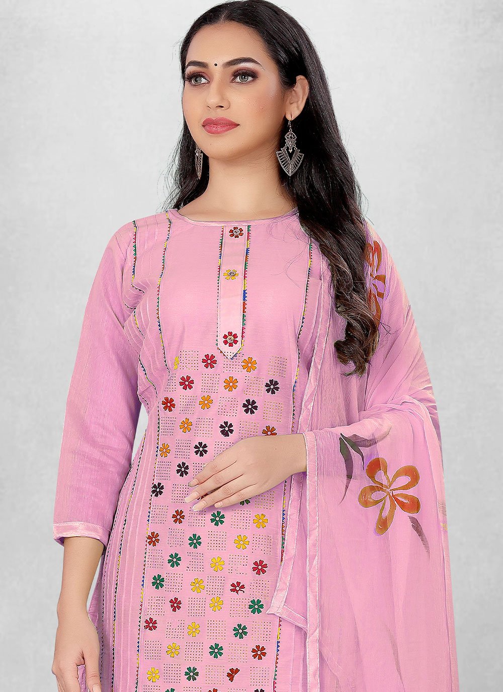 Salwar Suit Cotton Pink Hand Work Salwar Kameez