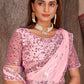 Classic Foil Silk Pink Cord Work Saree