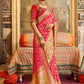 Designer Silk Pink Embroidered Saree