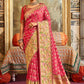 Designer Silk Pink Embroidered Saree