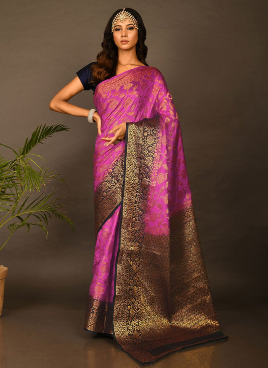 Silk Saree Kanchipuram Silk Rani Embroidered Saree