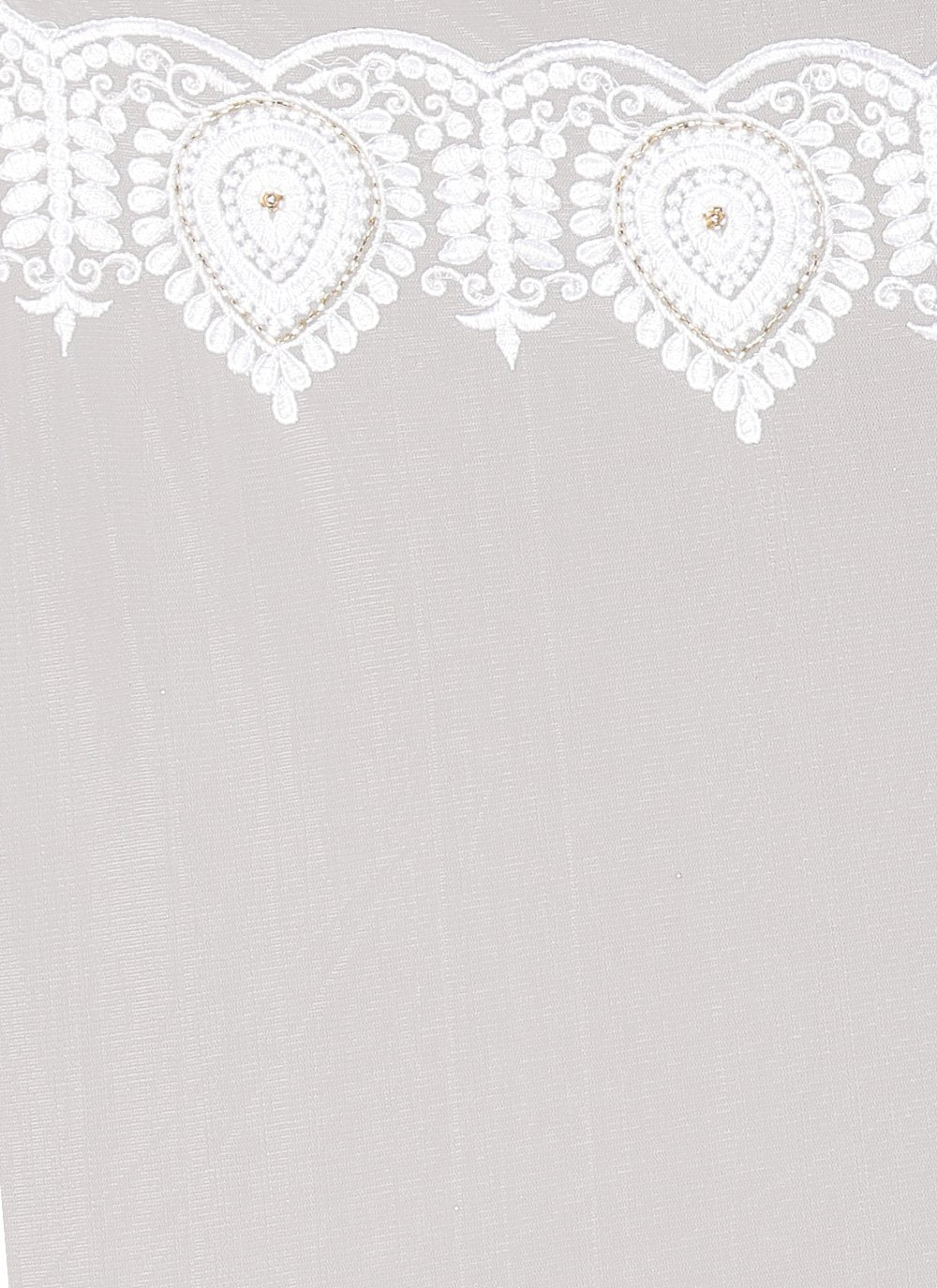 Classic Net White Embroidered Saree