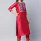 Designer Kurti Art Silk Hot Pink Print Kurtis