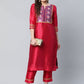 Designer Kurti Art Silk Hot Pink Print Kurtis