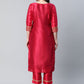 Designer Kurti Art Silk Hot Pink Print Kurtis