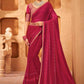 Trendy Saree Chiffon Hot Pink Embroidered Saree