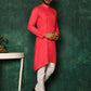 Kurta Pyjama Cotton Hot Pink Plain Mens