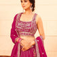 Lehenga Choli Faux Georgette Hot Pink Cut Dana Lehenga Choli