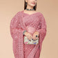 Designer Net Hot Pink Embroidered Saree