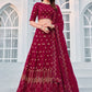 A Line Lehenga Georgette Hot Pink Embroidered Lehenga Choli