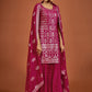 Salwar Suit Georgette Hot Pink Sequins Salwar Kameez