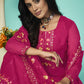 Straight Salwar Suit Organza Hot Pink Diamond Salwar Kameez