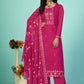 Straight Salwar Suit Organza Hot Pink Diamond Salwar Kameez