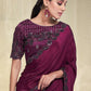 Classic Crepe Silk Georgette Hot Pink Plain Saree