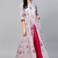 Floor Length Kurti Poly Silk Hot Pink Print Kurtis