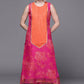 Designer Kurti Organza Hot Pink Print Kurtis