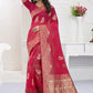 Classic Organza Viscose Hot Pink Booti Saree