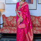 Trendy Saree Handloom Silk Hot Pink Weaving Saree