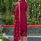 Salwar Suit Faux Georgette Hot Pink Embroidered Salwar Kameez