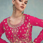 Salwar Suit Georgette Hot Pink Embroidered Salwar Kameez