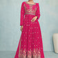 Salwar Suit Georgette Hot Pink Embroidered Salwar Kameez