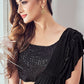 Contemporary Imported Black Sequins Saree