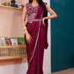 Classic Imported Wine Patch Border Saree