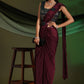 Classic Imported Maroon Plain Saree