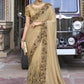 Contemporary Imported Net Brown Embroidered Saree