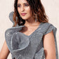 Designer Imported Grey Sequins Saree