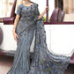 Classic Imported Grey Embroidered Saree