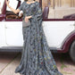Classic Imported Grey Embroidered Saree