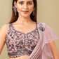 Lehenga Style Saree Imported Organza Lavender Ruffle Saree