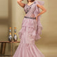 Lehenga Style Saree Imported Organza Lavender Ruffle Saree
