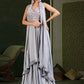 Classic Imported Grey Embroidered Saree