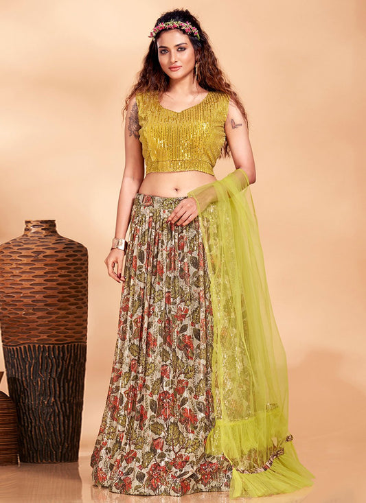 Lehenga Choli Imported Multi Colour Digital Print Lehenga Choli