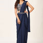 Classic Imported Blue Plain Saree