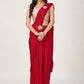 Trendy Saree Imported Red Plain Saree