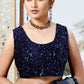 Designer Imported Blue Grey Sequins Saree