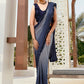 Designer Imported Blue Grey Sequins Saree