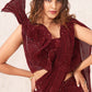 Designer Imported Maroon Sequins Saree