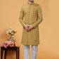 Indo Western Sherwani Fancy Fabric Beige Hand Work Mens