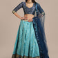 A Line Lehenga Jacquard Aqua Blue Woven Lehenga Choli